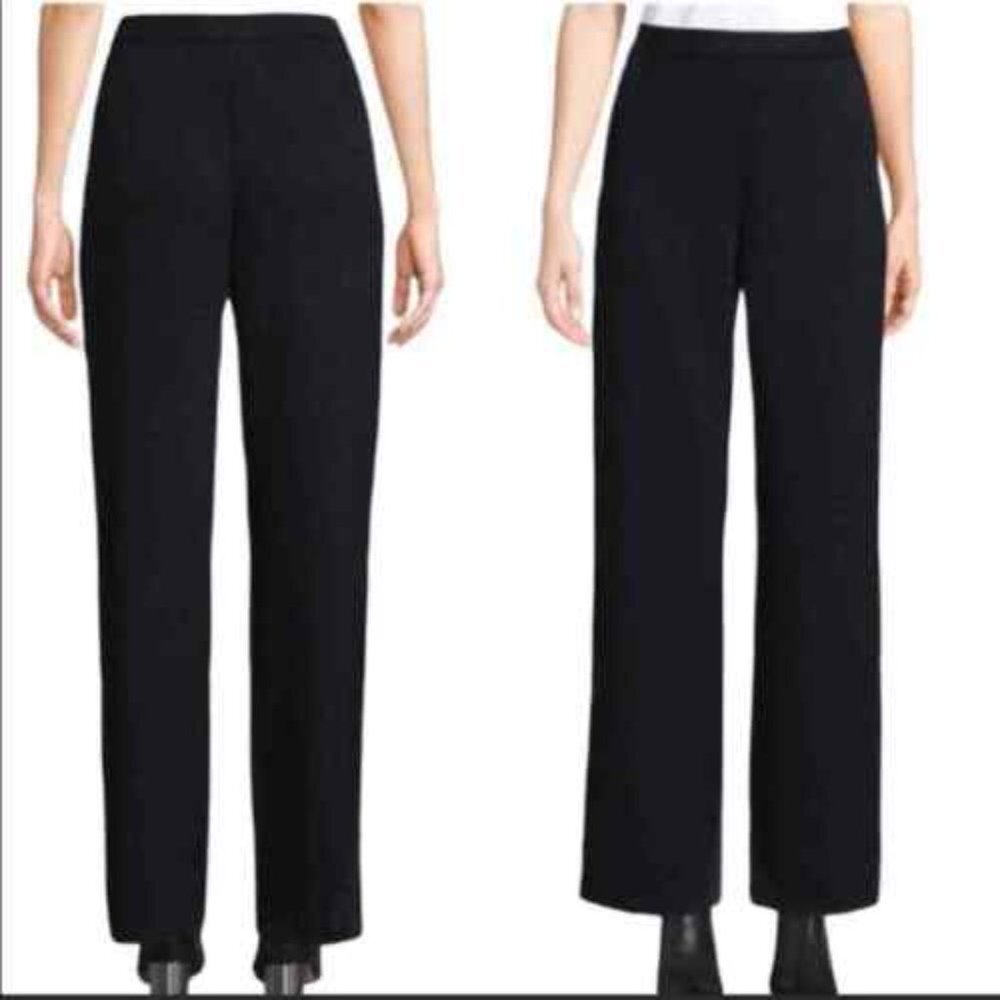 St. John Sport by Marie Gray Black Santana Knit Wool Pull On Trousers Size 2